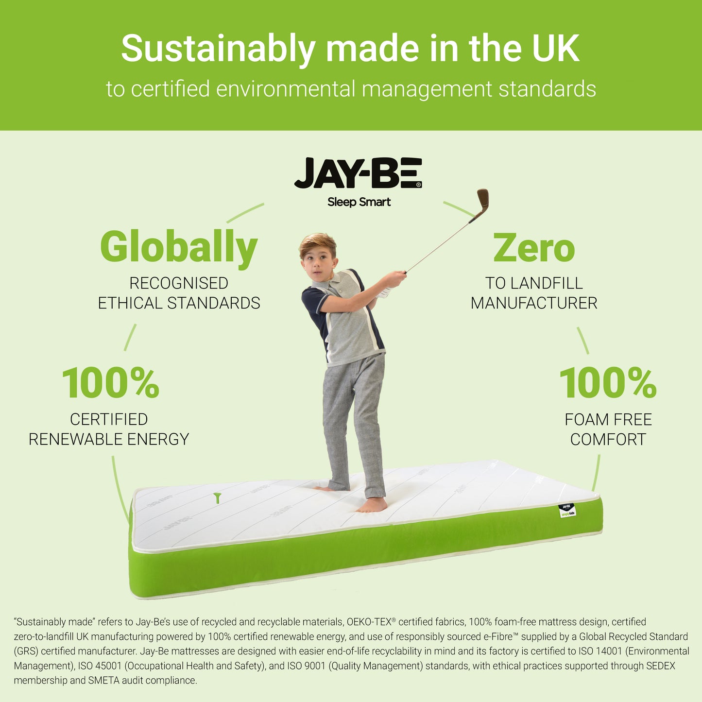 Jay-Be Simply Kids Anti-Allergy Foam Free Sprung Mattress 90 x 200cm