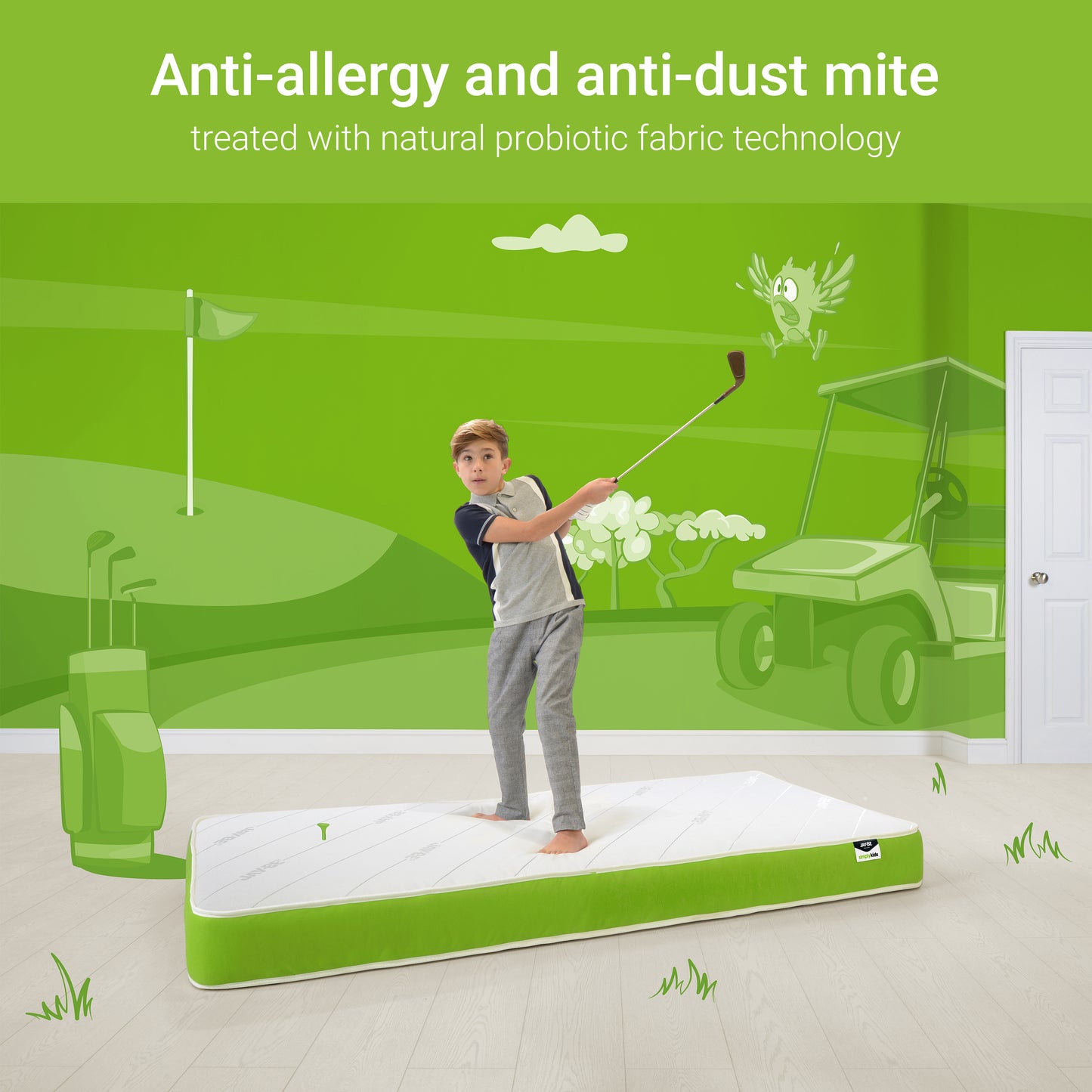 Jay-Be Simply Kids Anti-Allergy Foam Free Sprung Mattress 90 x 200cm