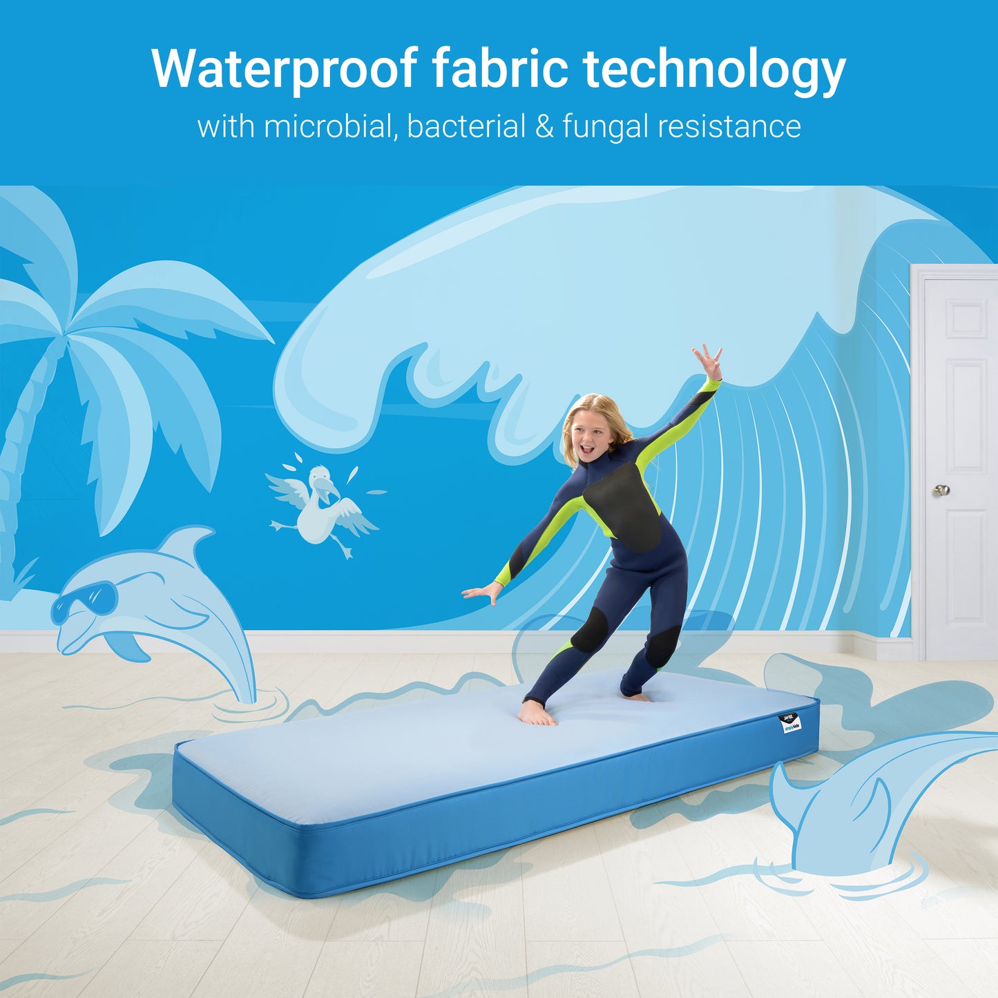 Jay-Be Simply Kids Waterproof Antimicrobial Sustainably Made Sprung Mattress 90 x 200cm
