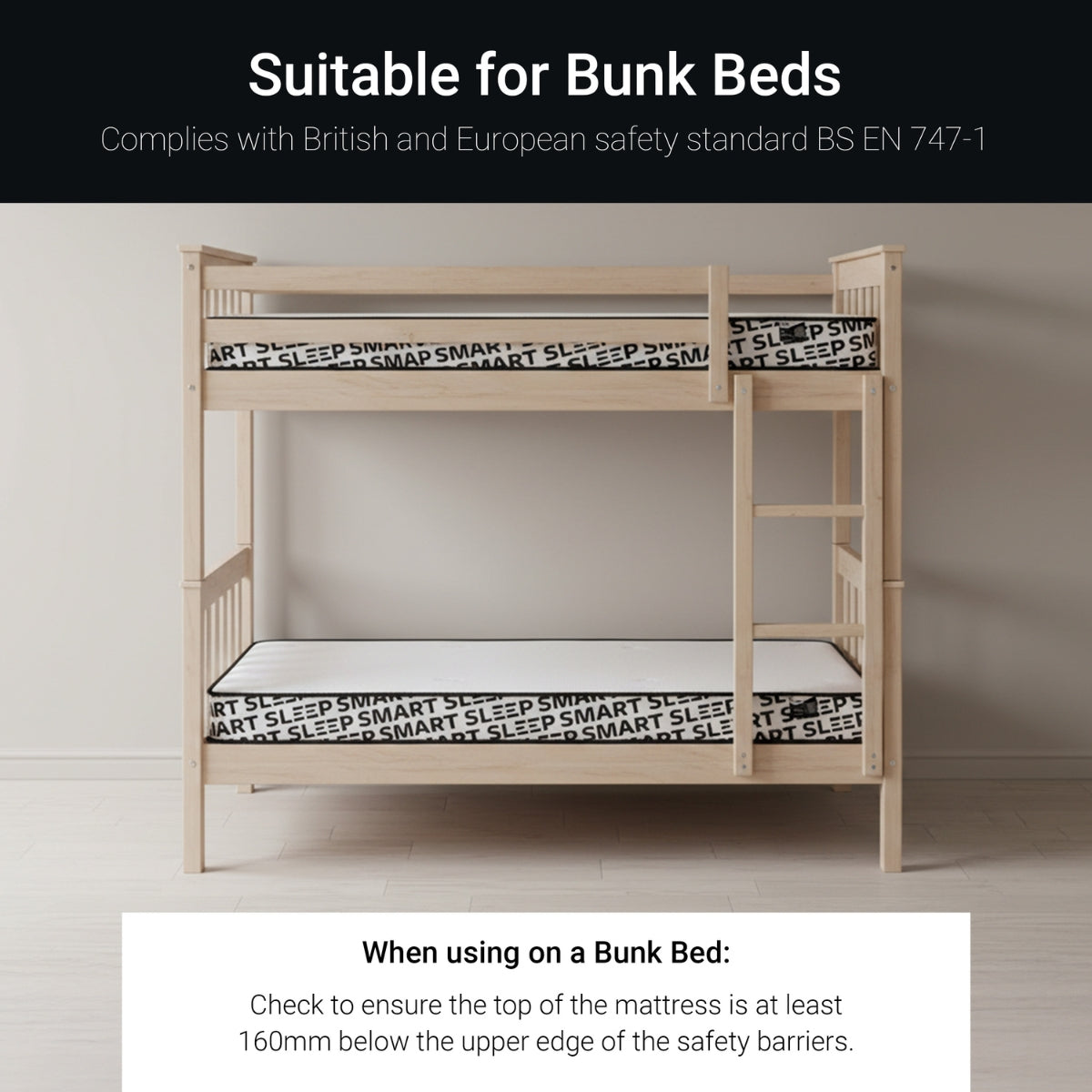 Jay-Be Bunk e-Pocket Single Mattress 90 x 190cm