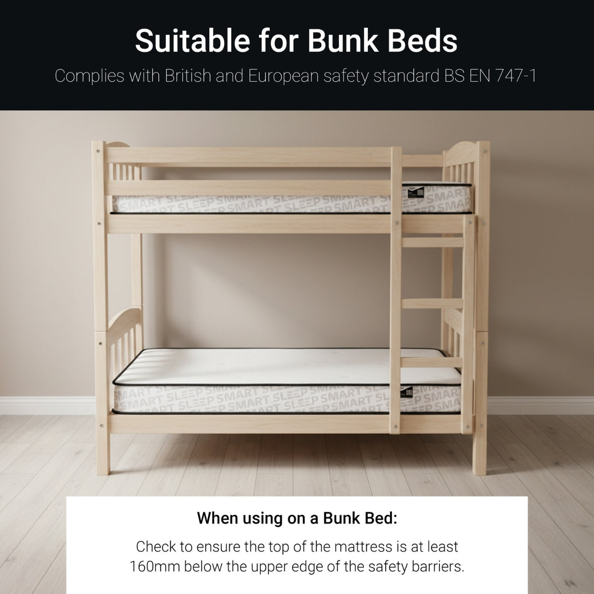 Jay-Be Bunk e-Sprung Single Mattress 90 x 190cm