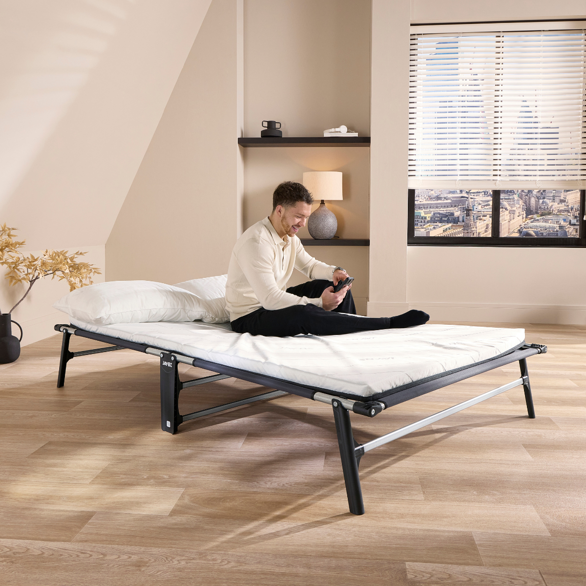 Jay-Be CE120 Compact Folding Bed with Comfort Mattress - Small Double