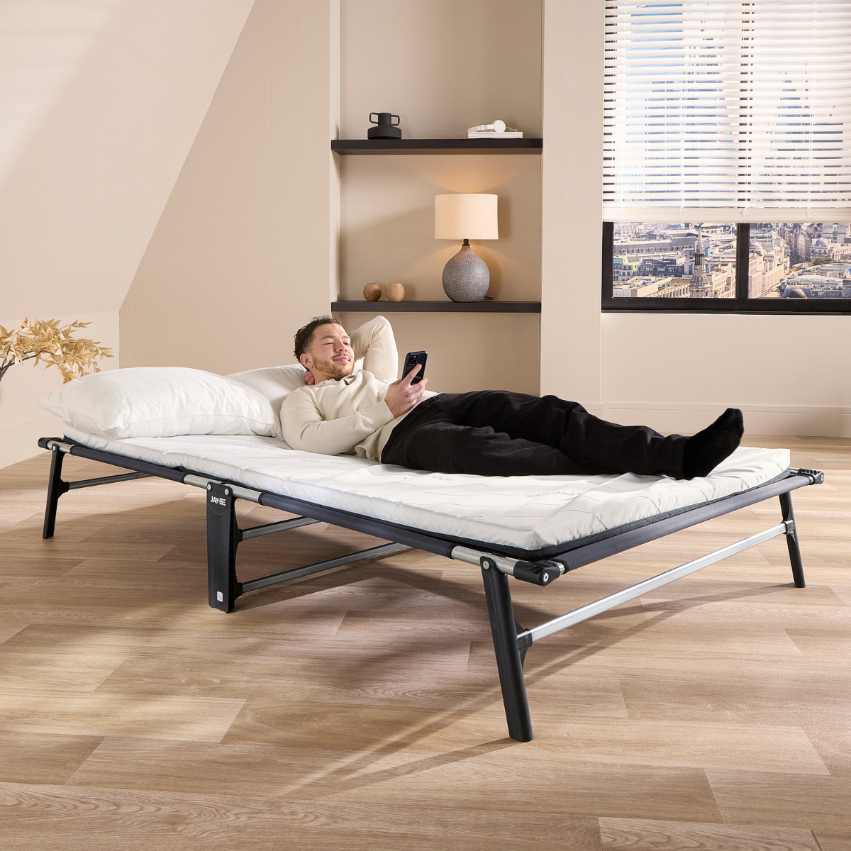 Jay-Be CE120 Compact Folding Bed with Comfort Mattress - Small Double