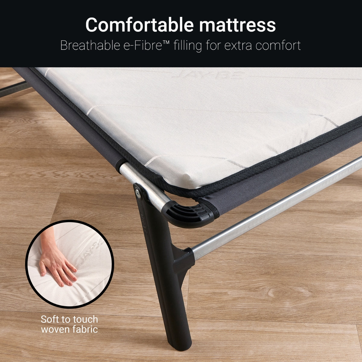Jay-Be CE70 Compact Folding Single Bed with Comfort White Mattress
