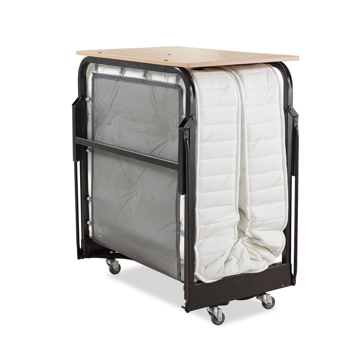 Folded Jay-Be Crown Premier Folding Single Bed with Deep Sprung Mattress for hotels