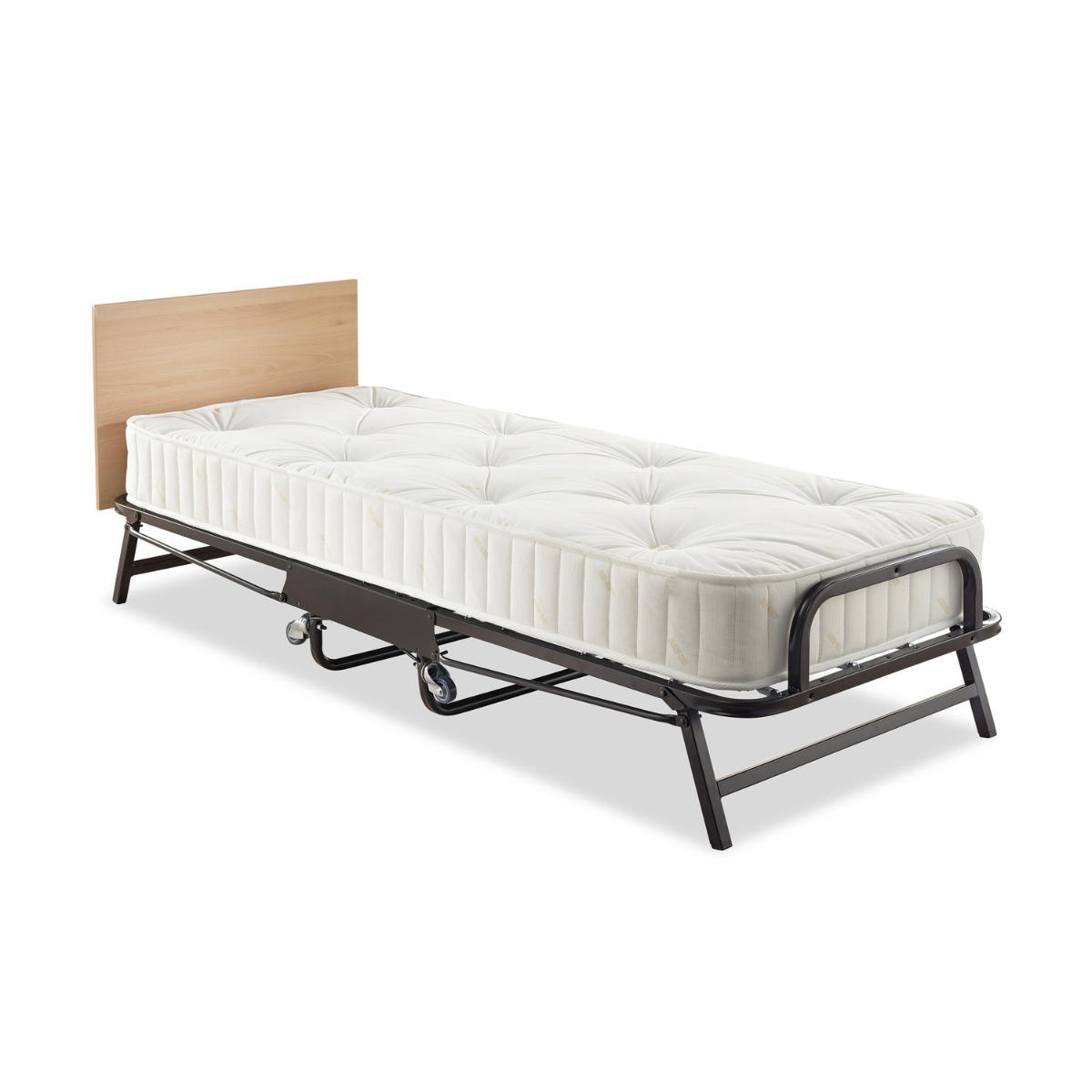 Jay-Be Crown Premier Folding Single Bed with Deep Sprung Mattress on plain white background