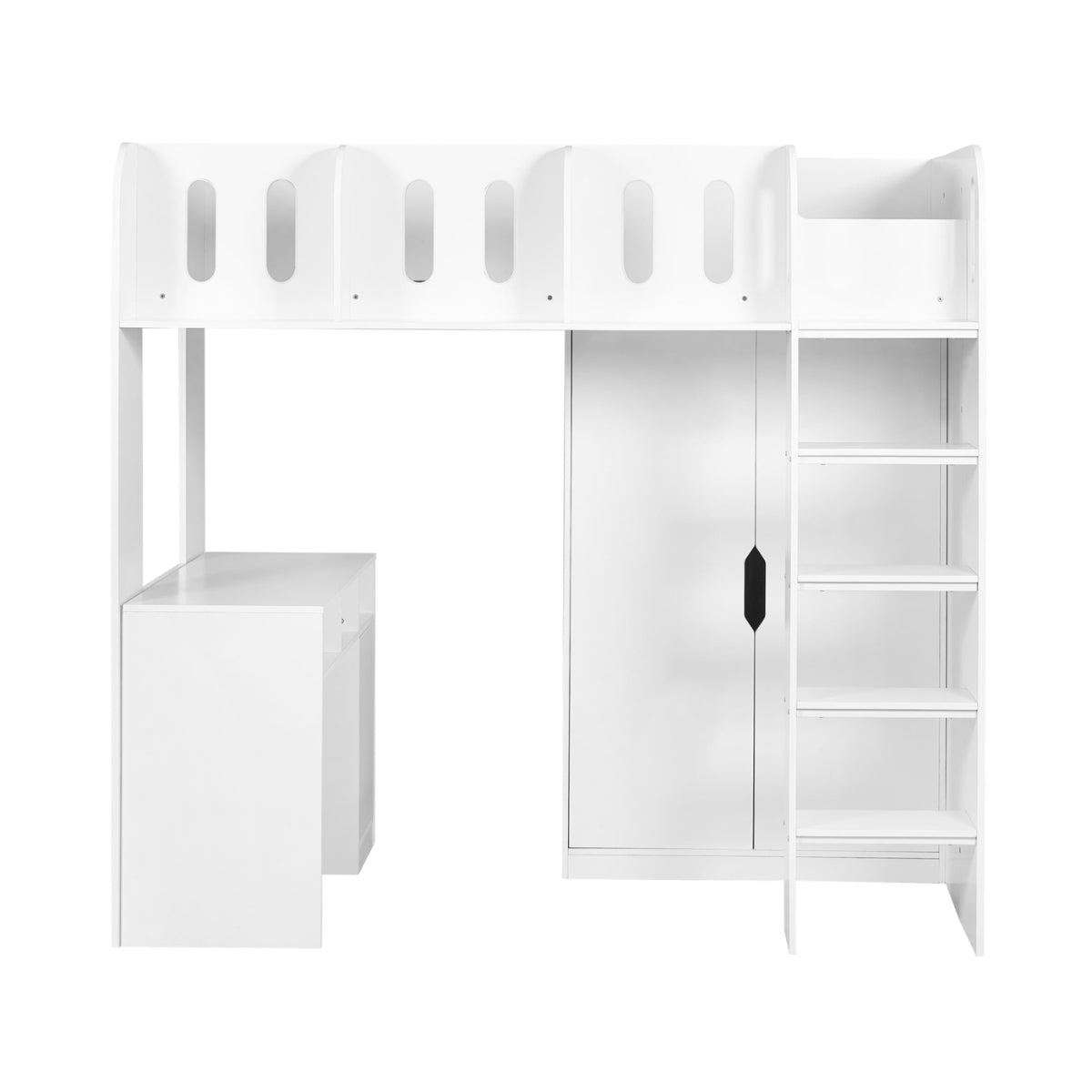 Julian Bowen Vision Kids High Sleeper Bed White - with desk & storage