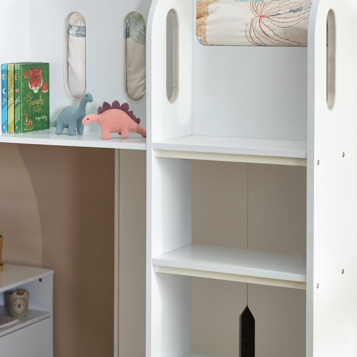 Julian Bowen Vision Kids High Sleeper Bed White - with desk & storage