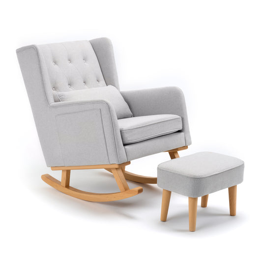 Babymore Lux Nursing Chair with Stool Grey