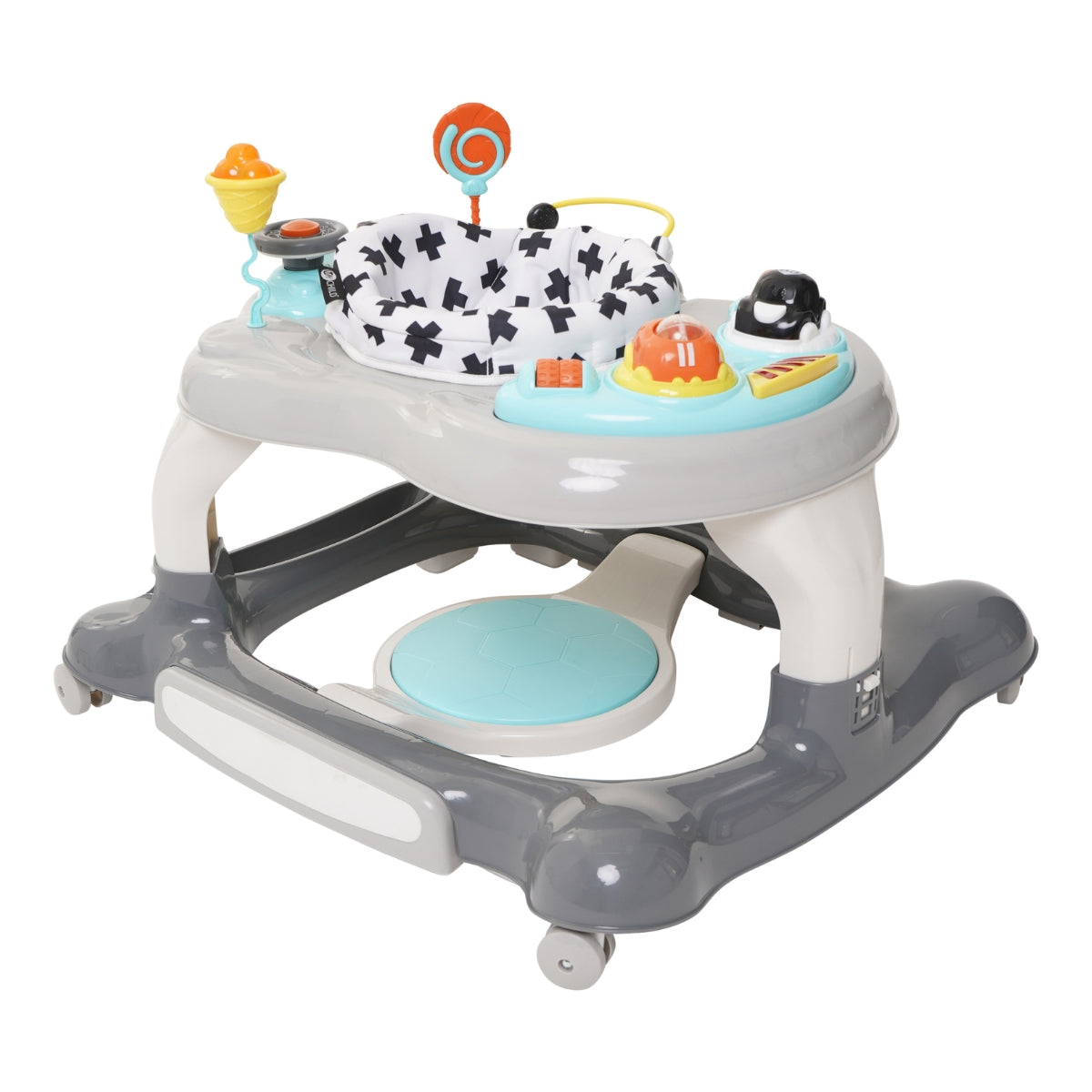 MyChild Roundabout 4-in-1 Activity Walker Neutral baby walker on plain white background
