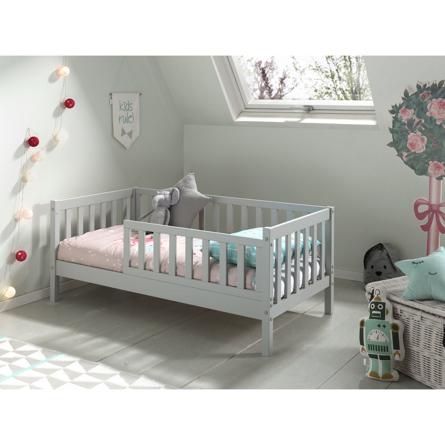 VIPACK JAXX PEUTERBED toddler bed 140 x 70cm grey