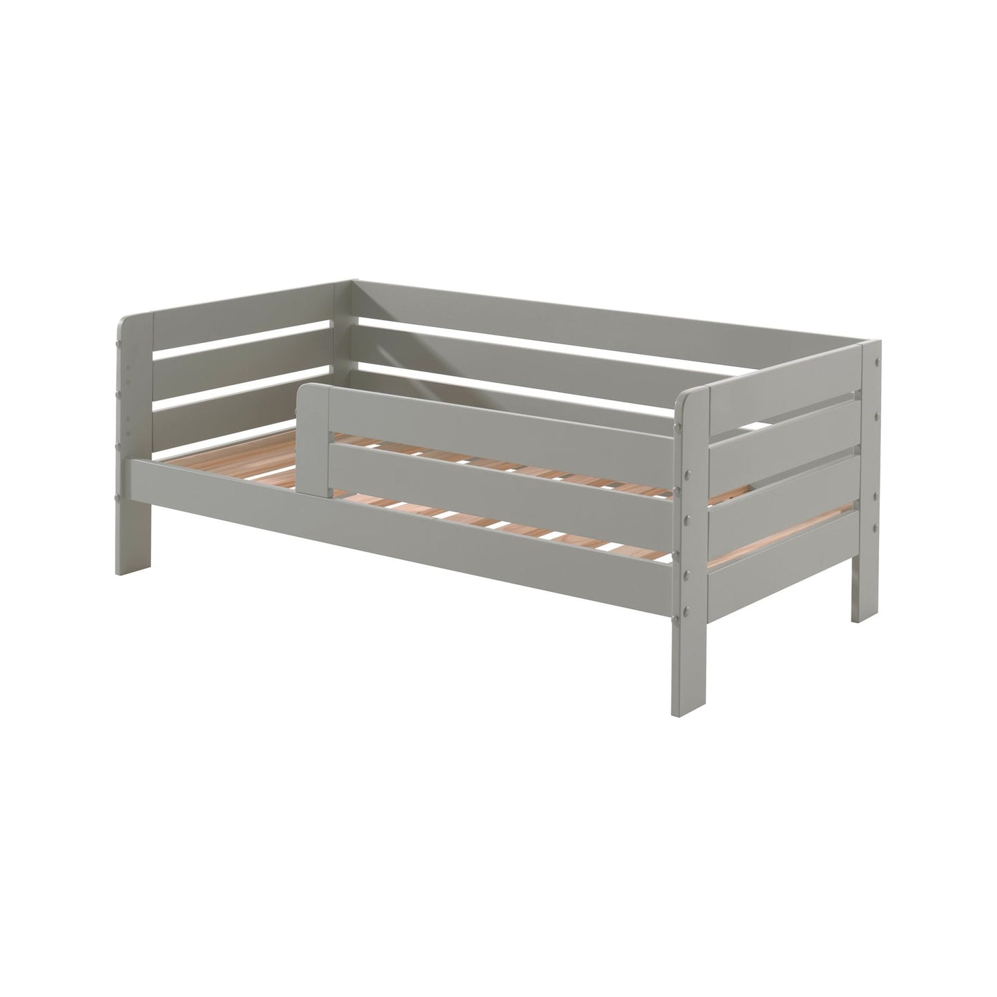 VIPACK JAXX PEUTERBED toddler bed 140 x 70cm grey panel bed guard