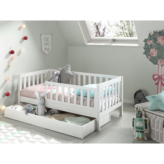 VIPACK JAXX PEUTERBED toddler bed drawer white