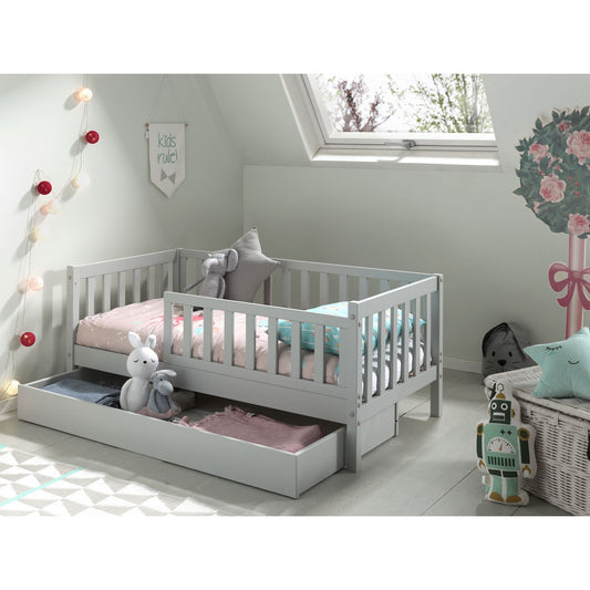 VIPACK JAXX PEUTERBED toddler bed drawer grey
