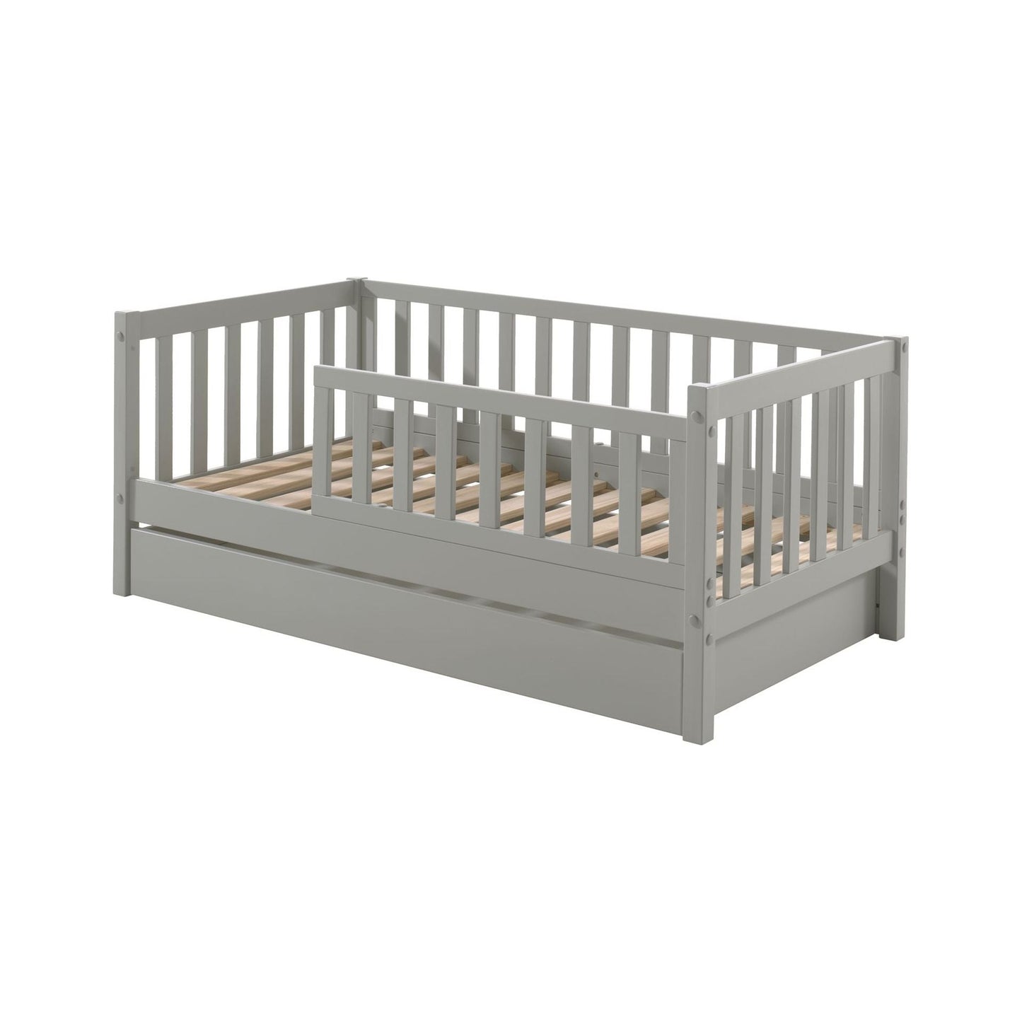 VIPACK JAXX PEUTERBED toddler bed 140 x 70cm grey inc storage drawer