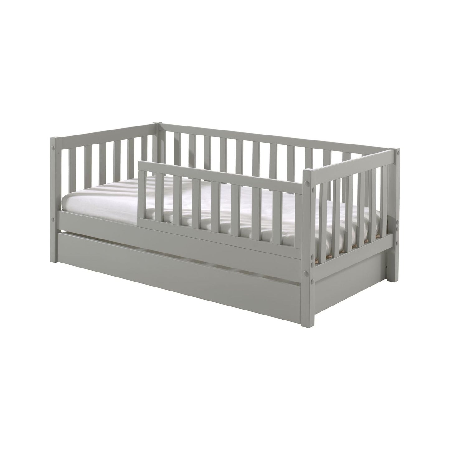 VIPACK JAXX PEUTERBED toddler bed 140 x 70cm grey inc storage drawer