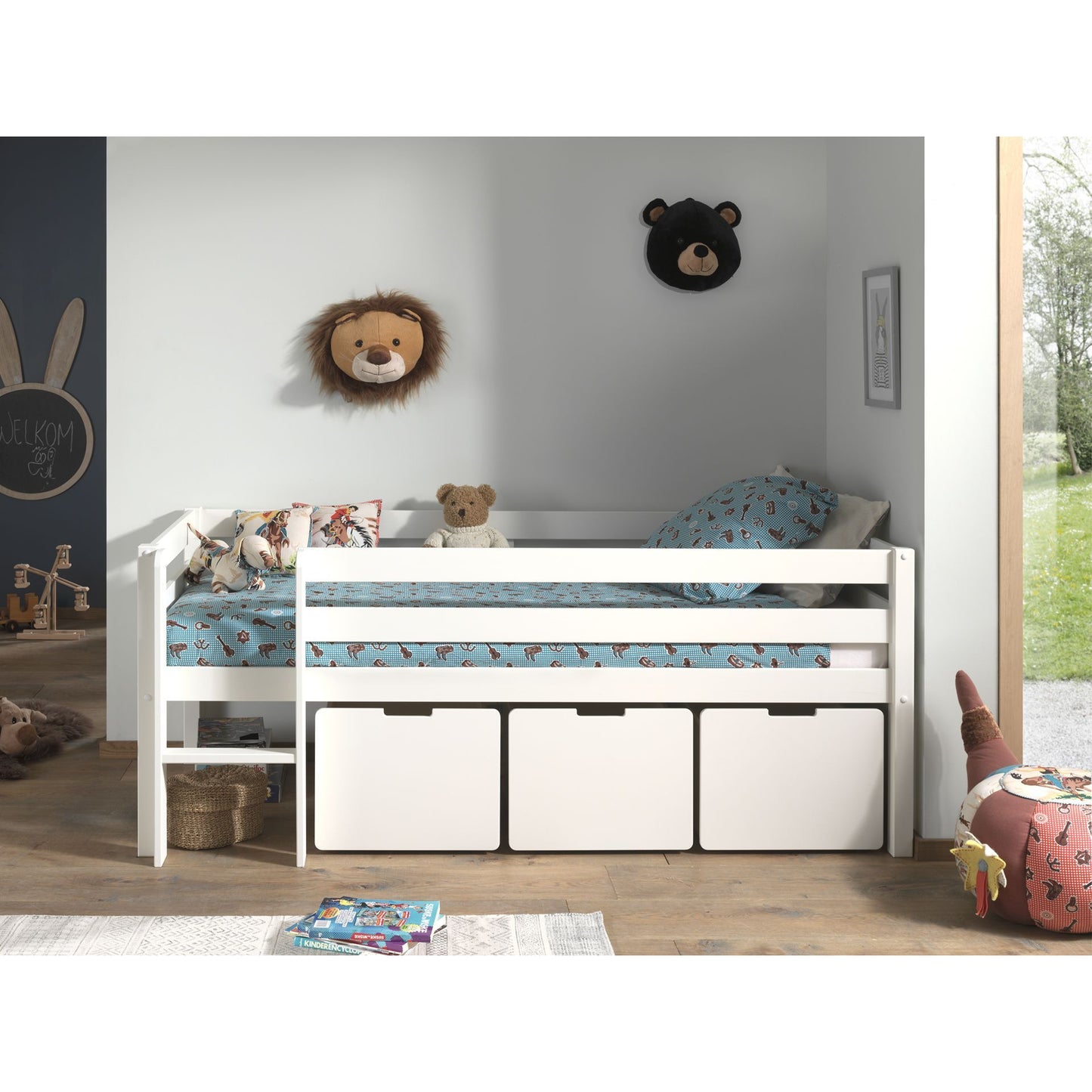 VIPACK PINO set of 3 drawers for mid sleeper low white