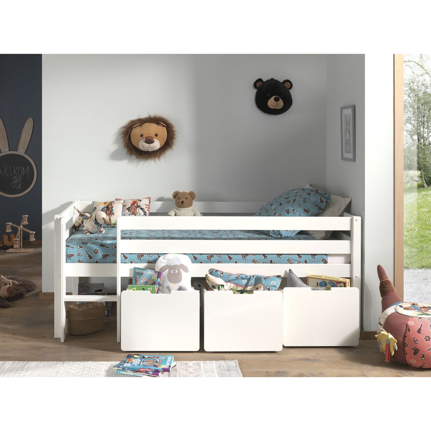 VIPACK PINO set of 3 drawers for mid sleeper low white