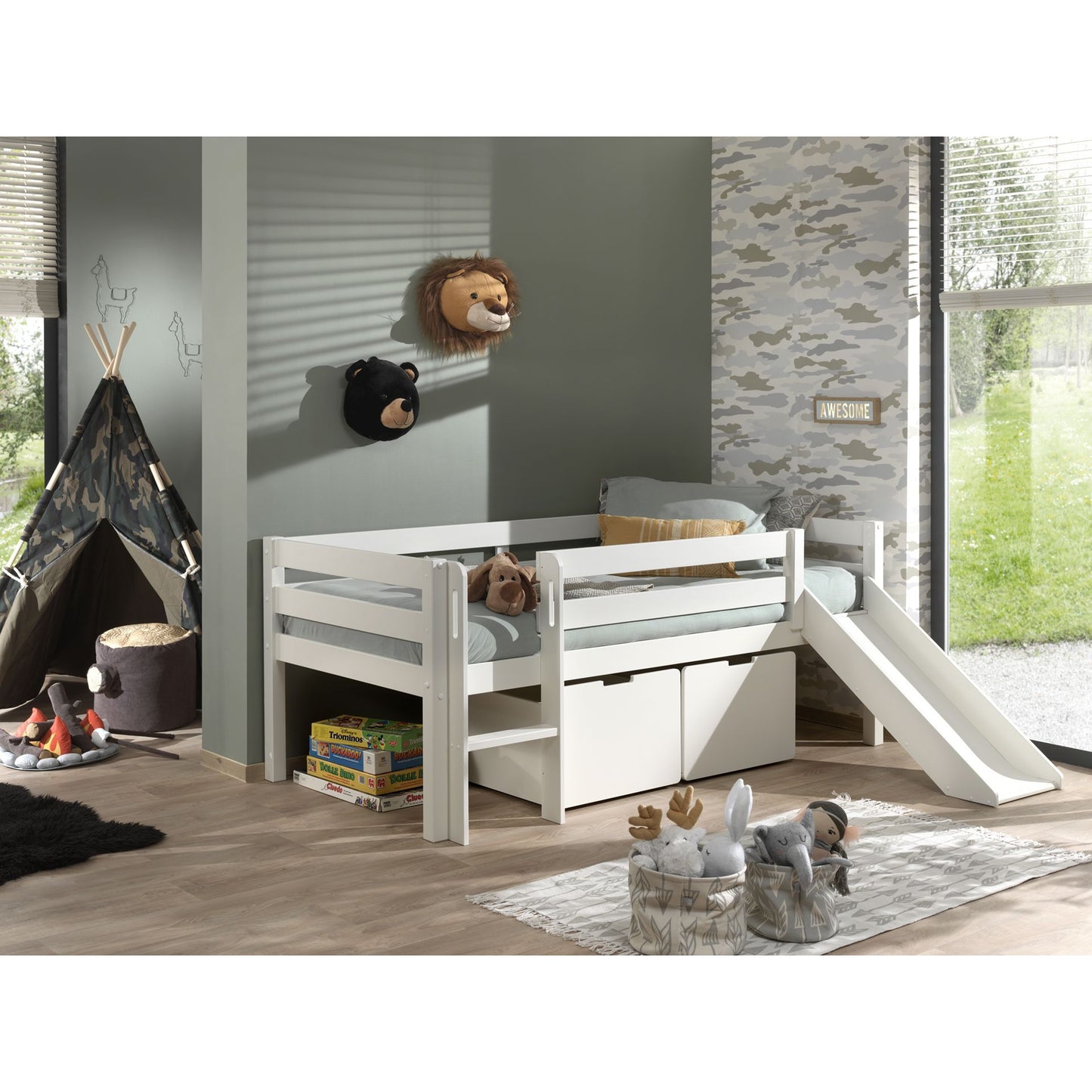 VIPACK PINO set of 2 drawers for mid sleeper low white