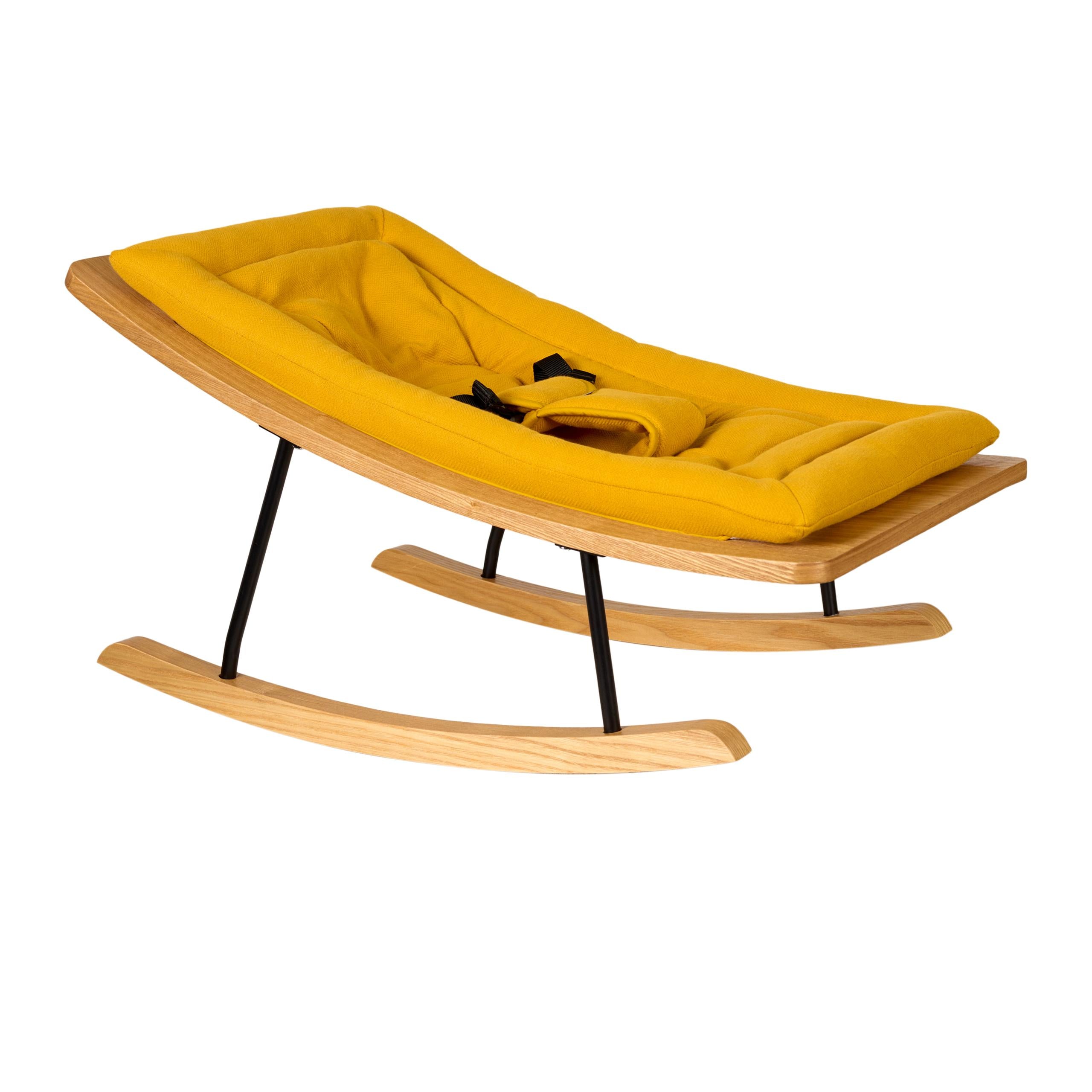 Knabies Rocker Quax Wooden Rocking Baby Bouncer Saffron – The Perfect Nursery Company