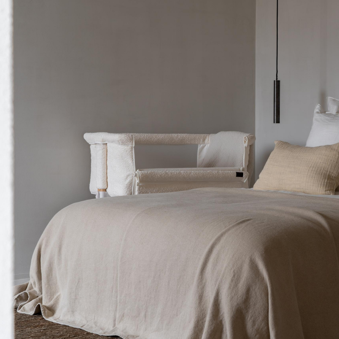 Quax Co-Sleeper Side by Side Natural Bouclé Cream