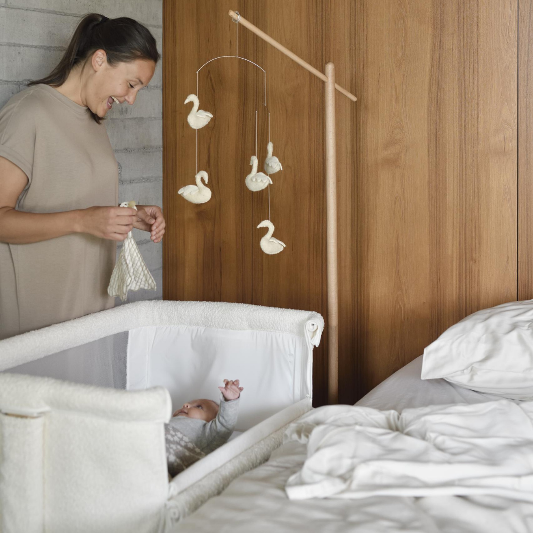 Quax Co-Sleeper Side by Side Natural Bouclé Cream