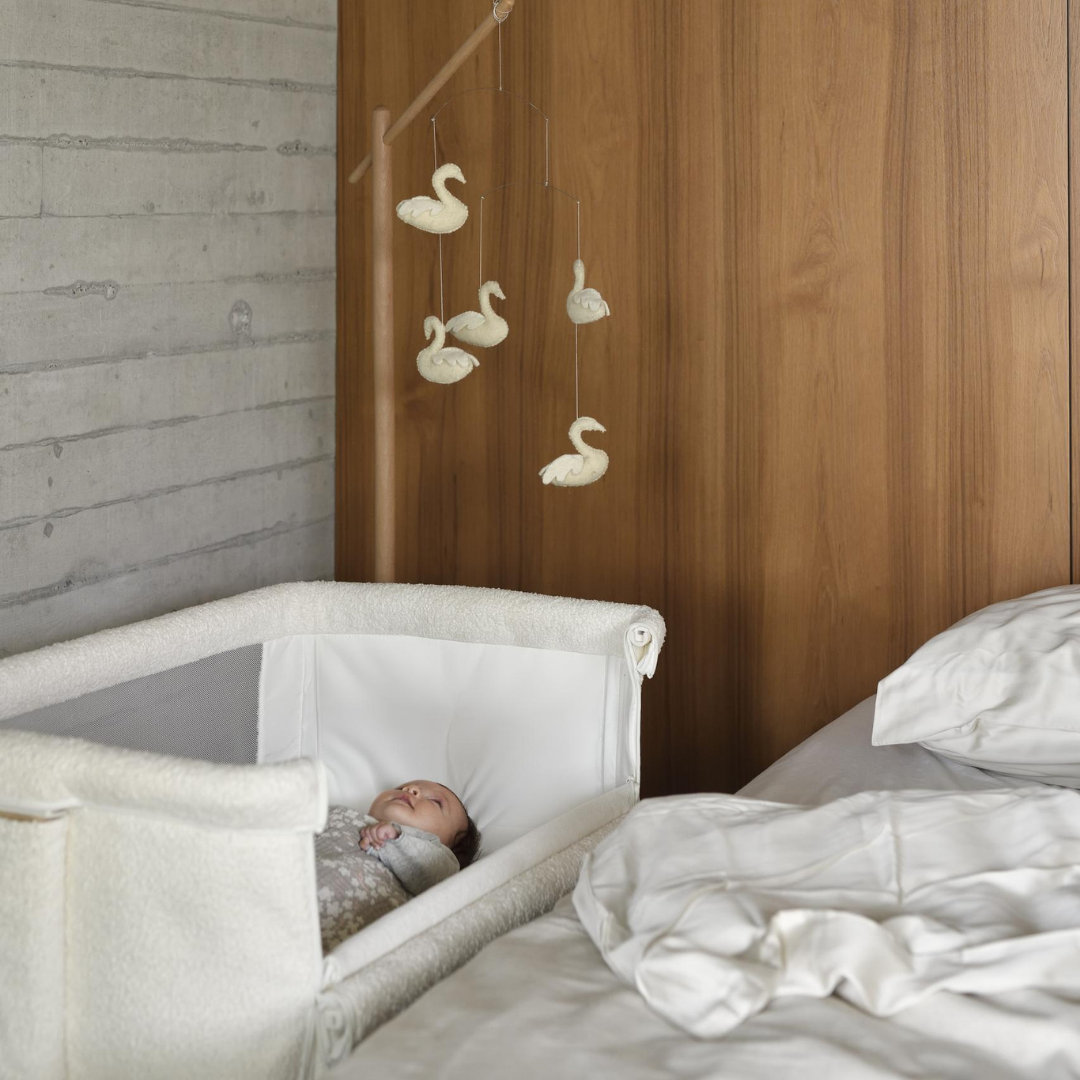 Quax Co-Sleeper Side by Side Natural Bouclé Cream