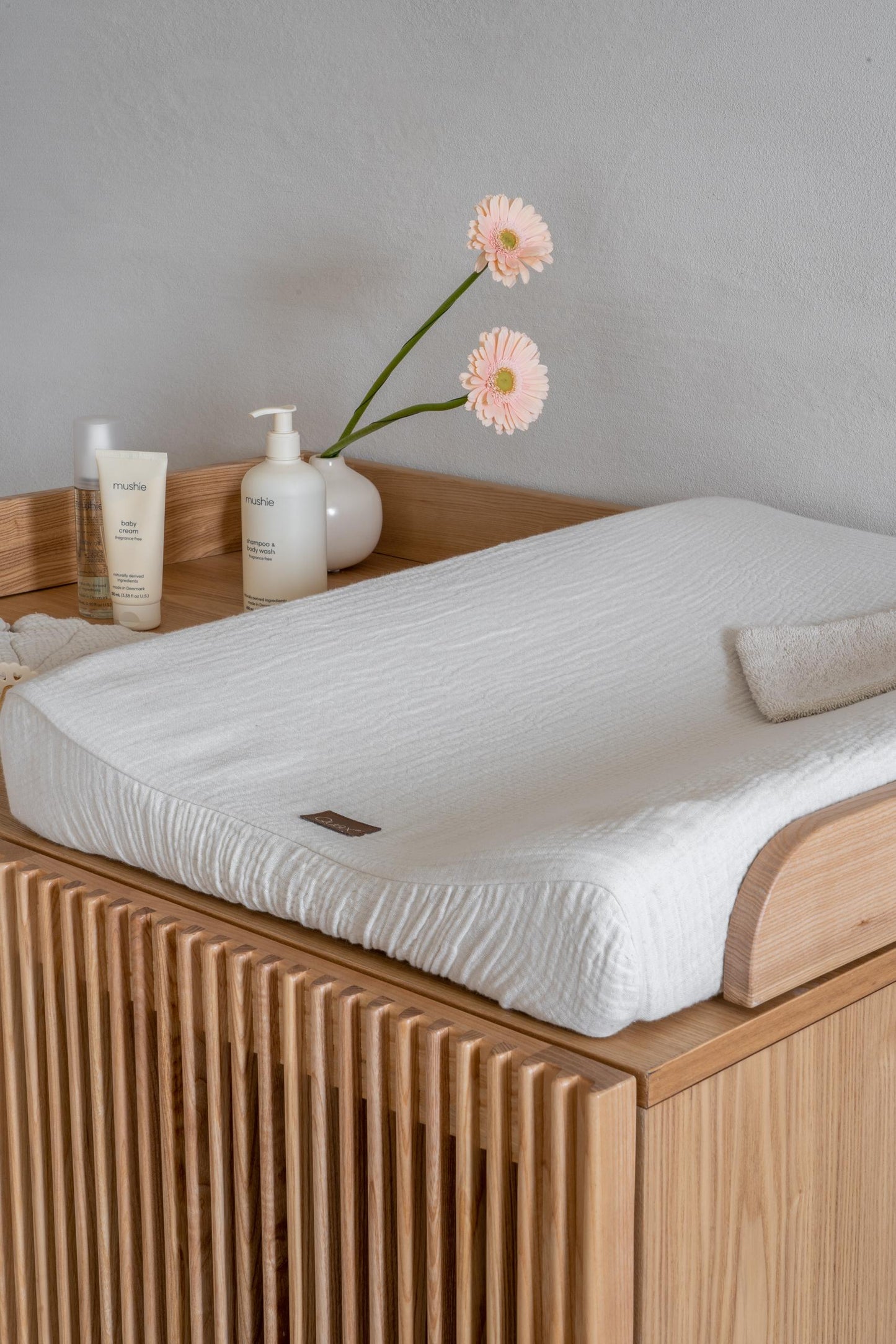 Quax Muslin Changing Pad Cover Natural Collection Clay