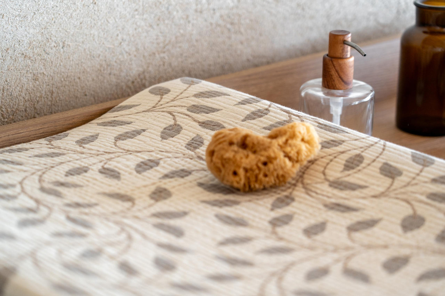 Quax Muslin Changing Pad Cover Natural Collection Leaf