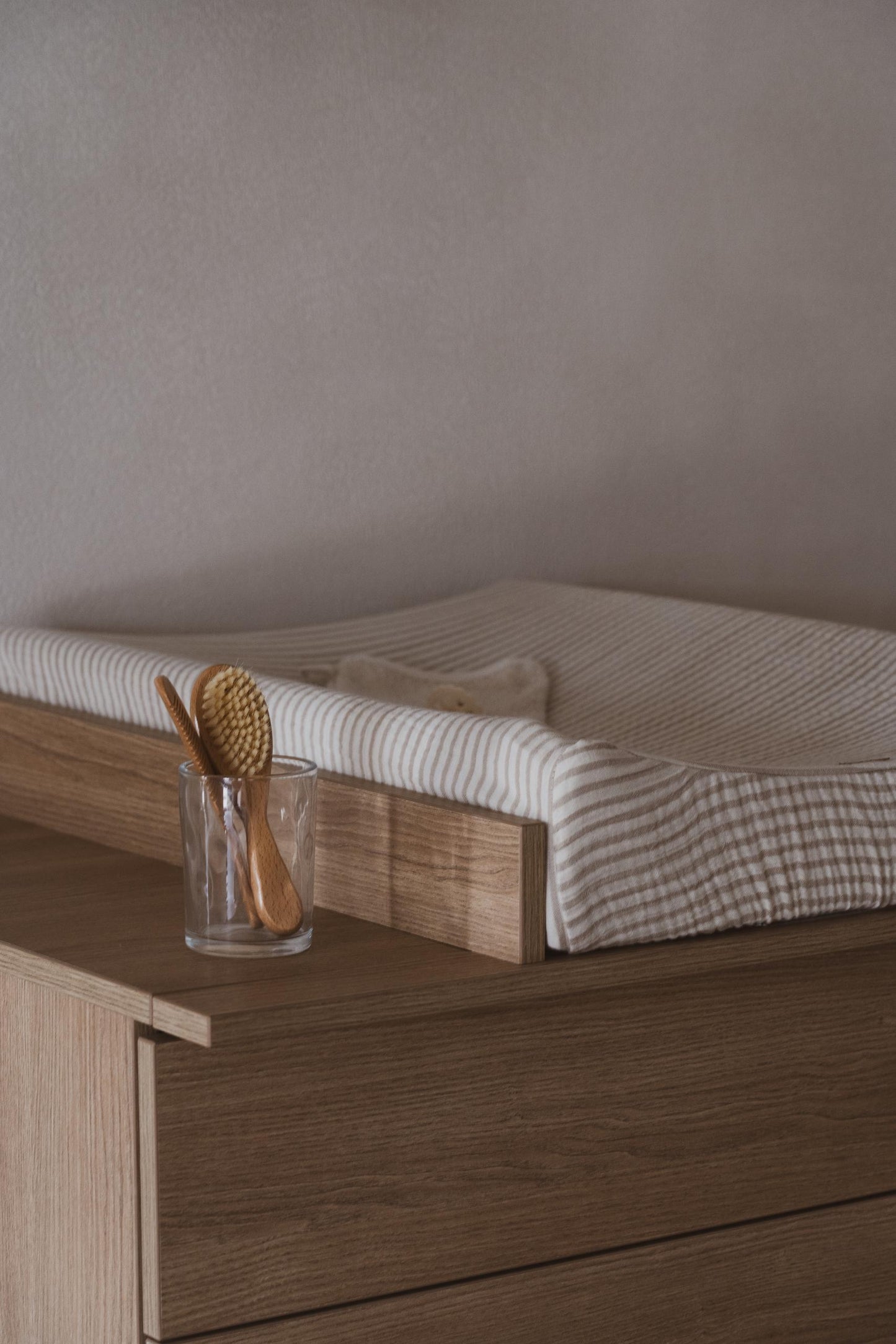 Quax Muslin Changing Pad Cover Natural Collection Stripes