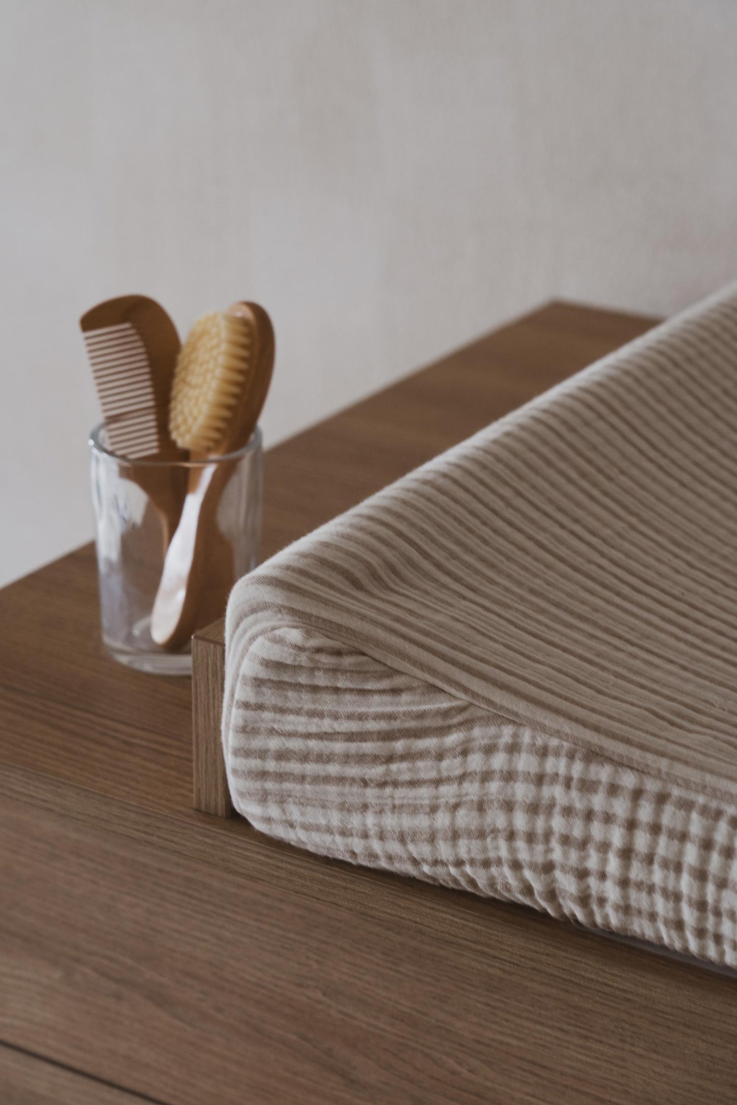 Quax Muslin Changing Pad Cover Natural Collection Stripes