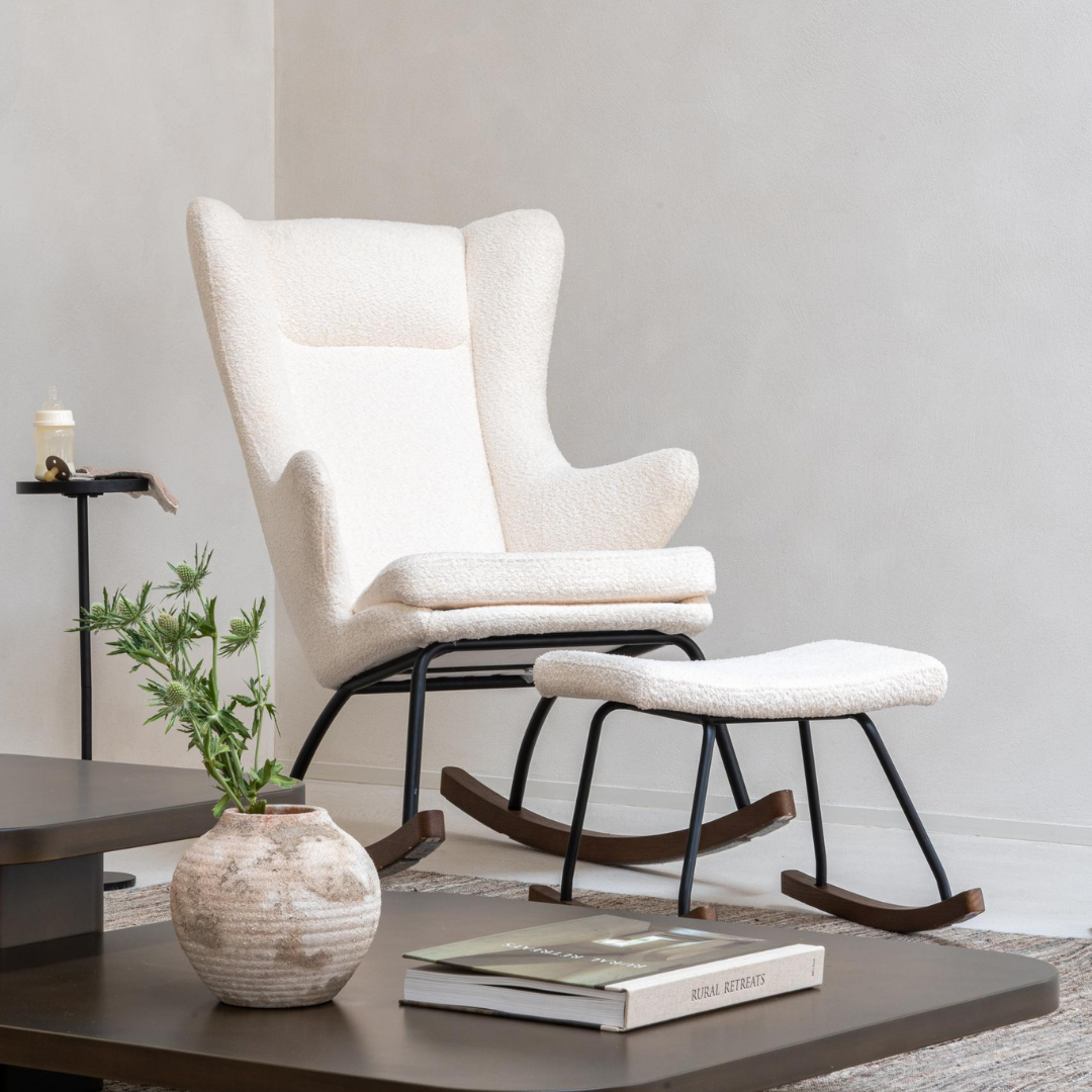 Quax Rocking Chair De Luxe Adult Bouclé Cream
