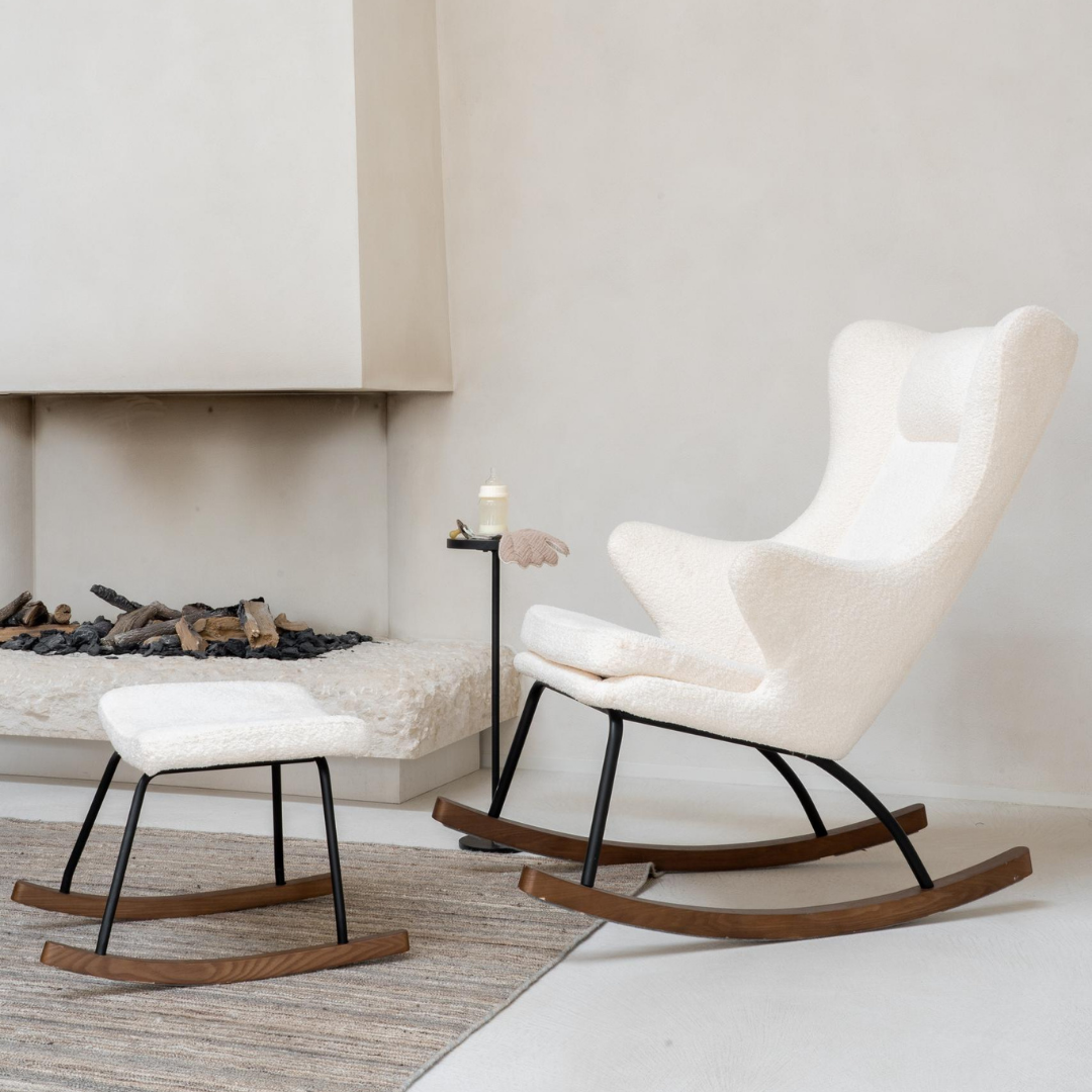 Quax Rocking Chair De Luxe Adult Bouclé Cream