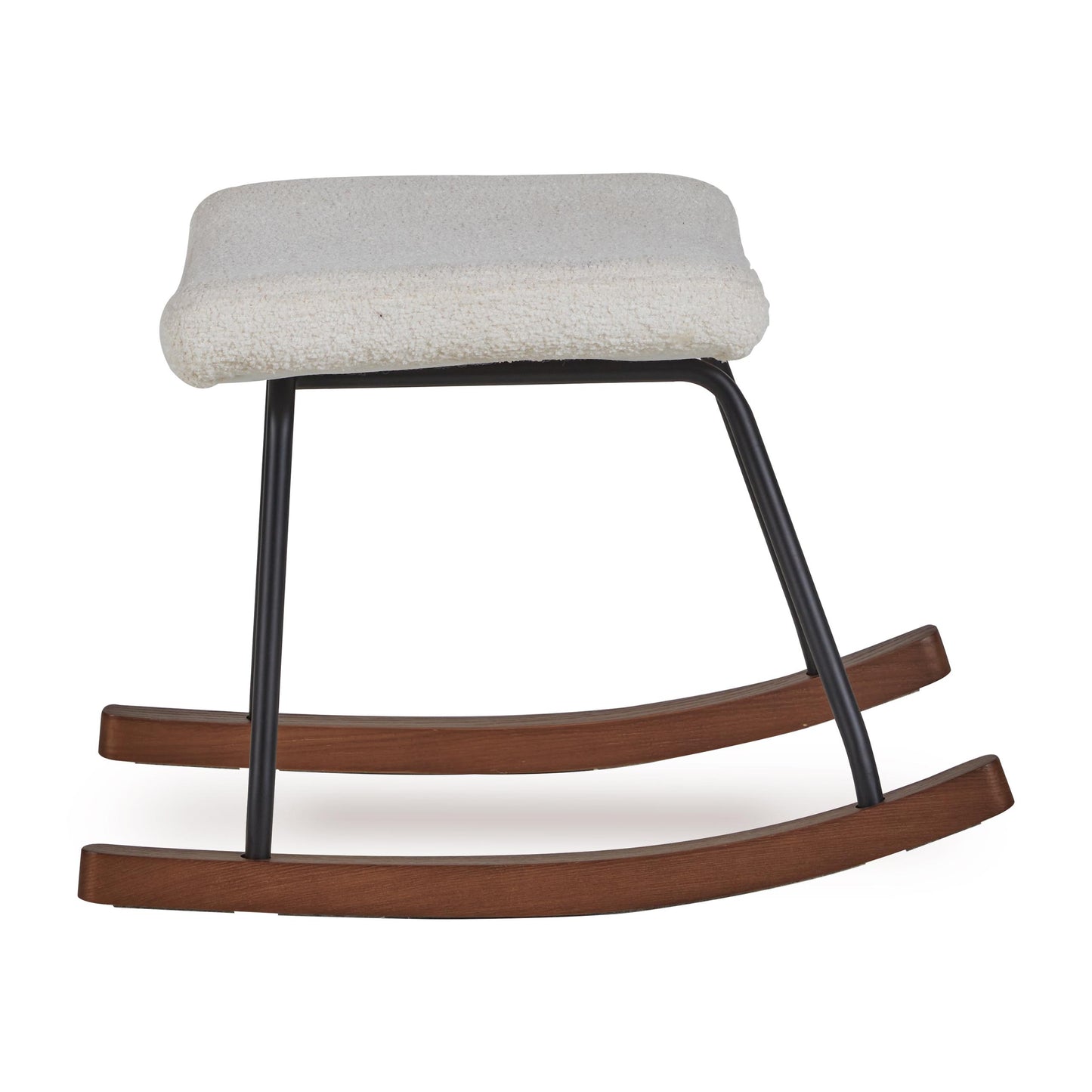 Quax Rocking Chair De Luxe Footstool Bouclé Cream