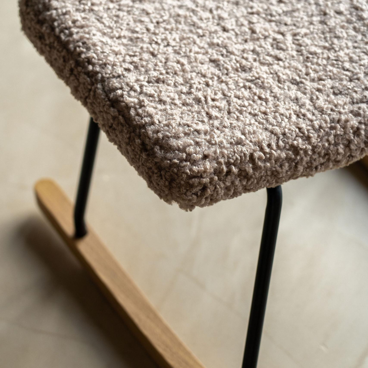 Quax Rocking Chair De Luxe Footstool Teddy Stone