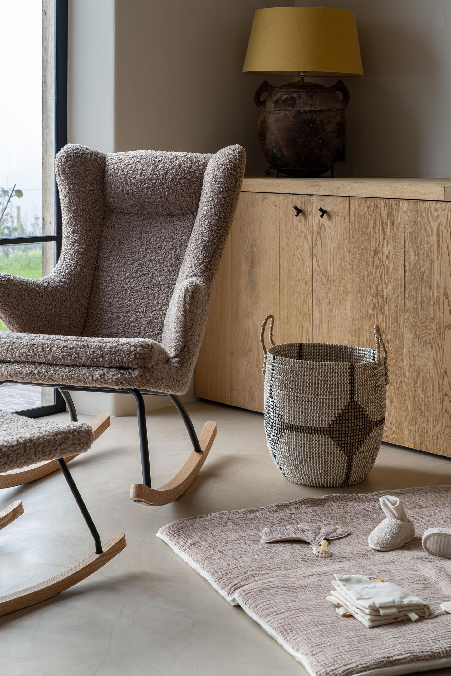 Quax Rocking Chair De Luxe Adult Teddy Stone