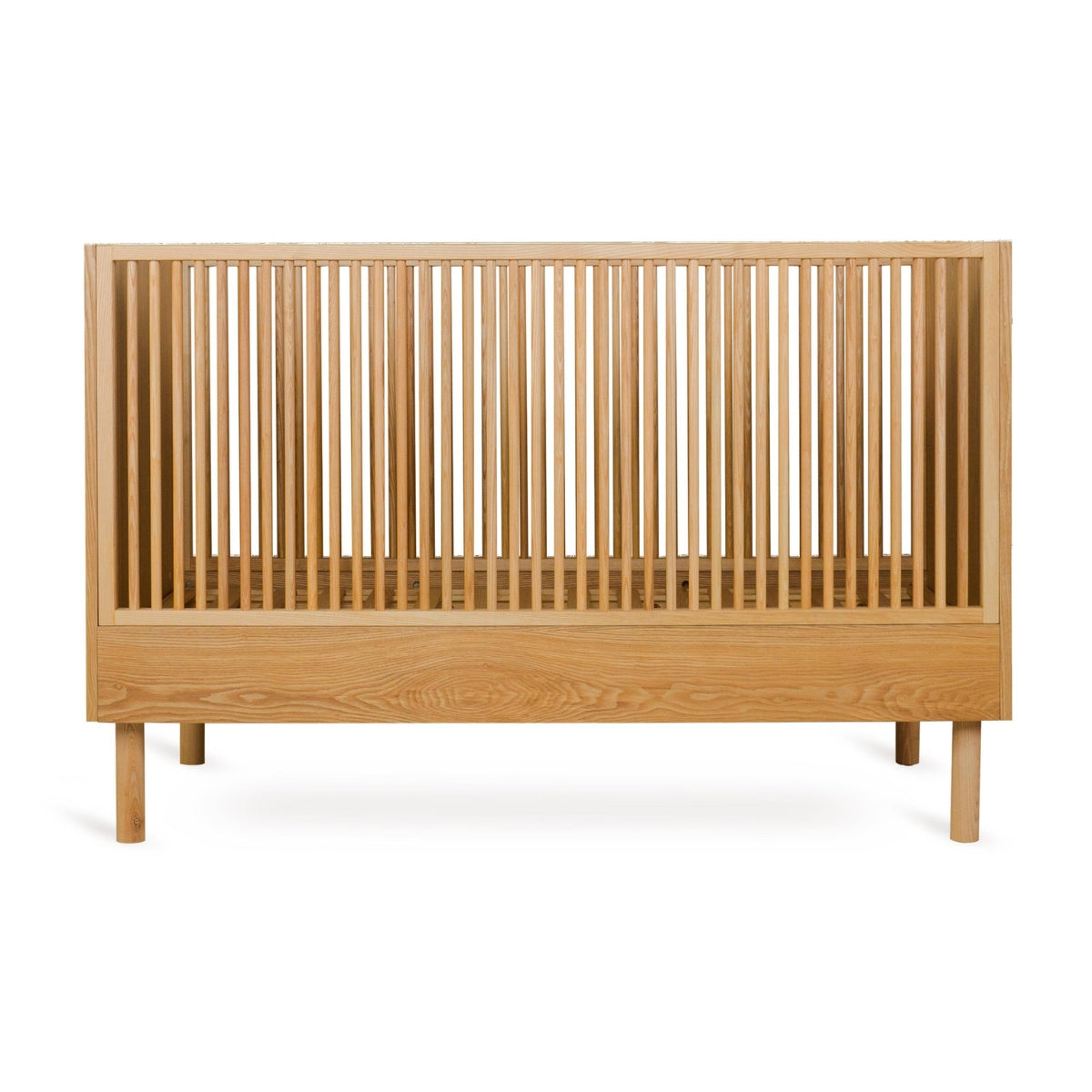 Quax Hai No Ki 140 x 70cm convertible cot bed in Natural Ash without mattress on plain white background