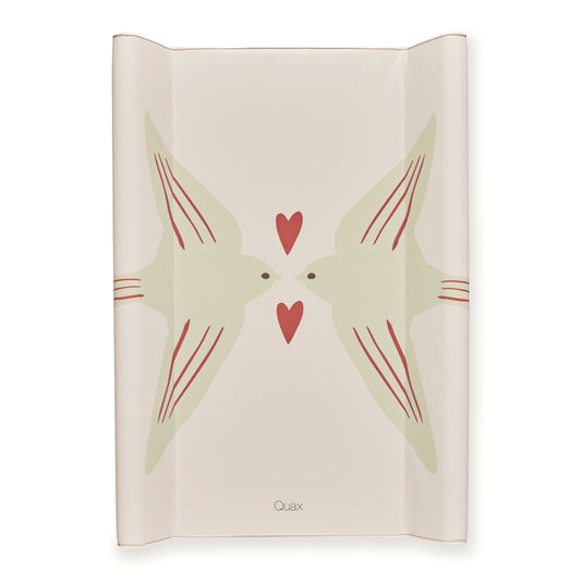 Quax Love Bird wedge baby changing mat on plain white background