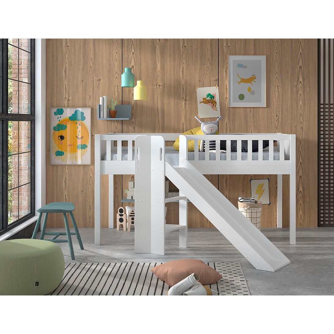 VIPACK SCOTT European single mid sleeper 90 X 200 cm white with slide
