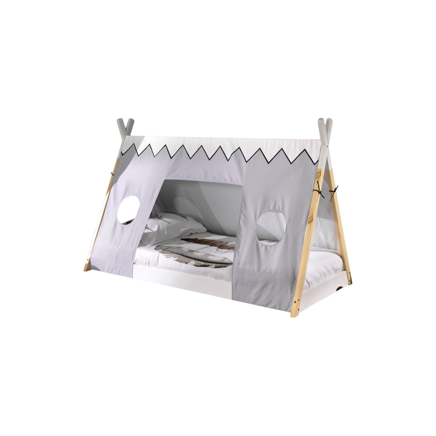 VIPACK TIPI European single tent bed 90 X 200cm white with cover