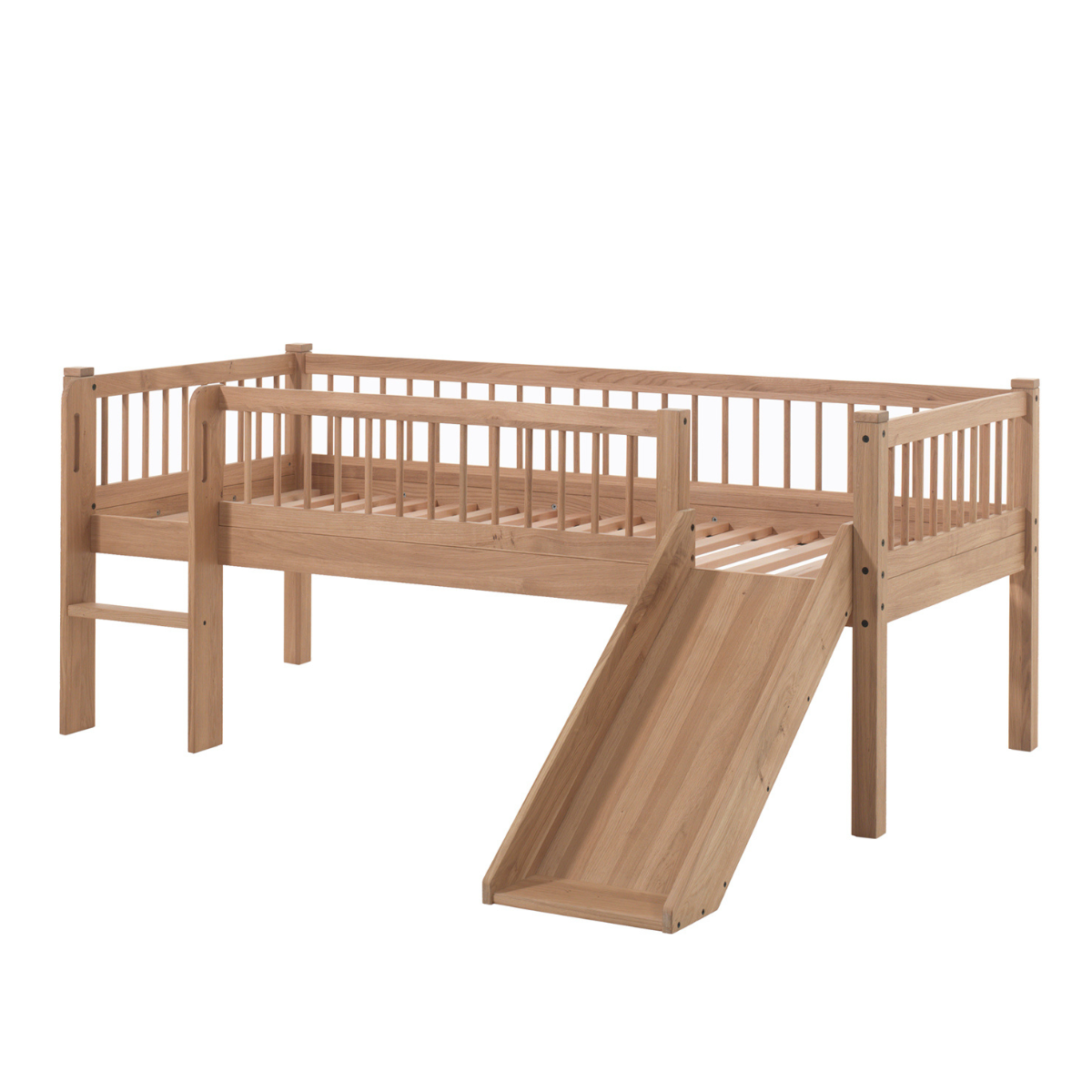 VIPACK FORREST European single mid sleeper low with slide 90 X 200 cm oak