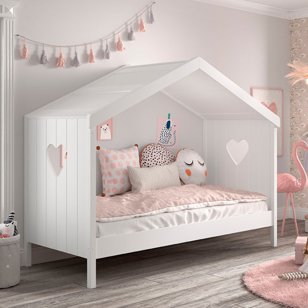 VIPACK AMORI house bed without back panel 90 X 200cm white