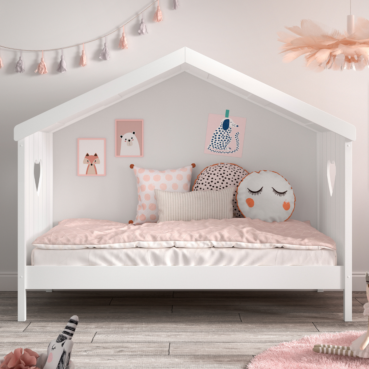 VIPACK AMORI house bed without back panel 90 X 200cm white