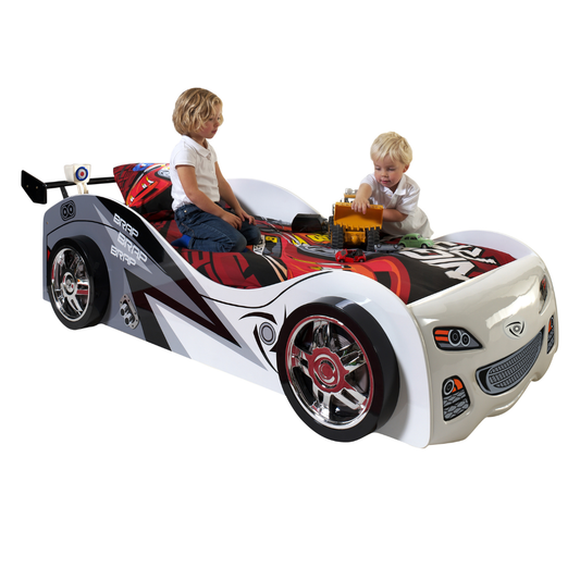 VIPACK BRAP BRAP European single racing car kids bed 90 X 200cm white
