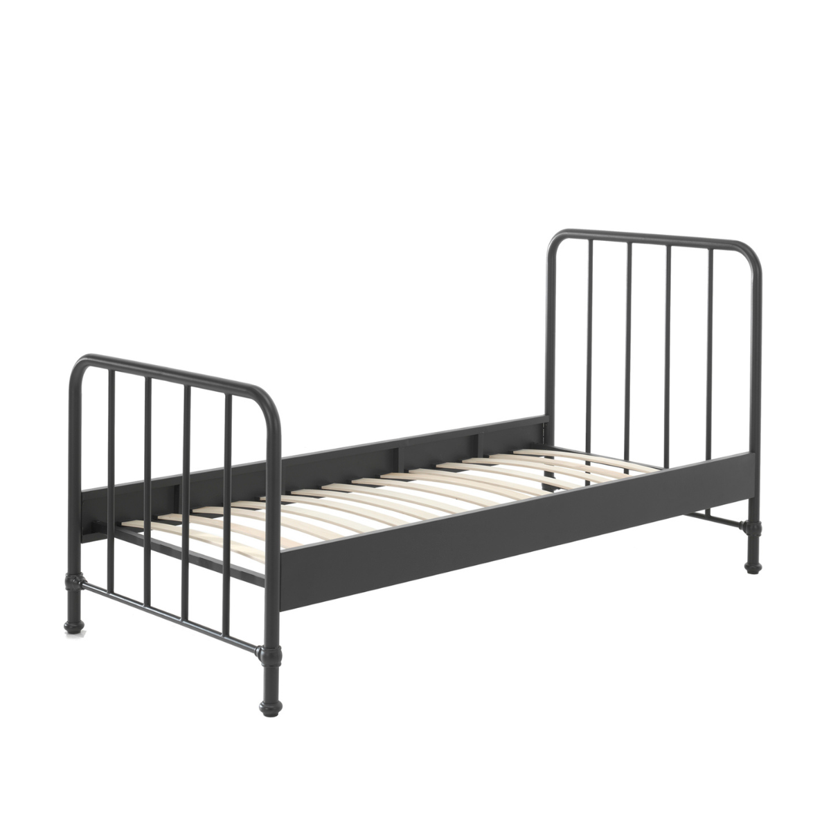 VIPACK BRONXX European single bed 90 X 200cm black