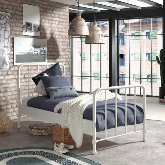 VIPACK BRONXX European single bed 90 X 200cm white