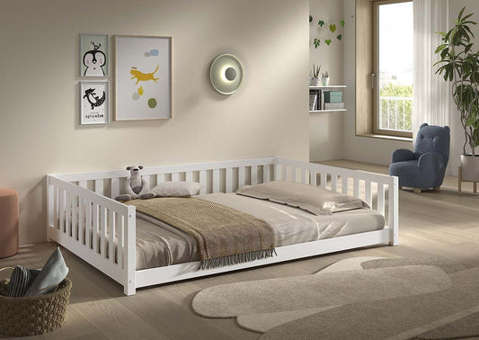 VIPACK DALLAS double toddler floor bed white in child's bedroom