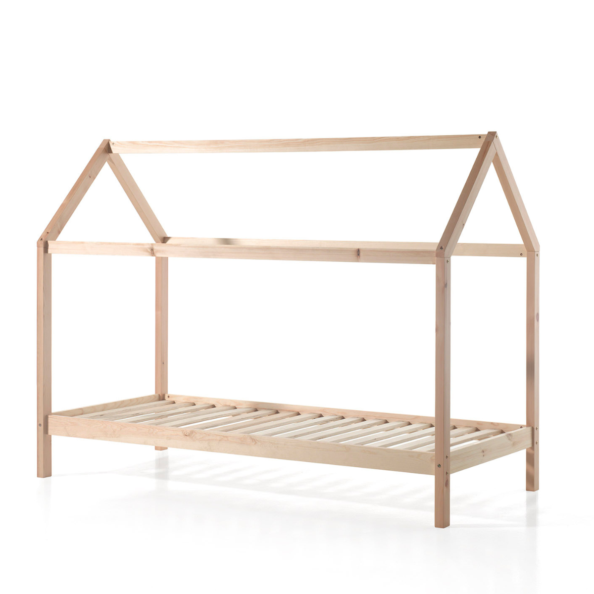 VIPACK DALLAS European single house bed 90 X 200cm without fence natural