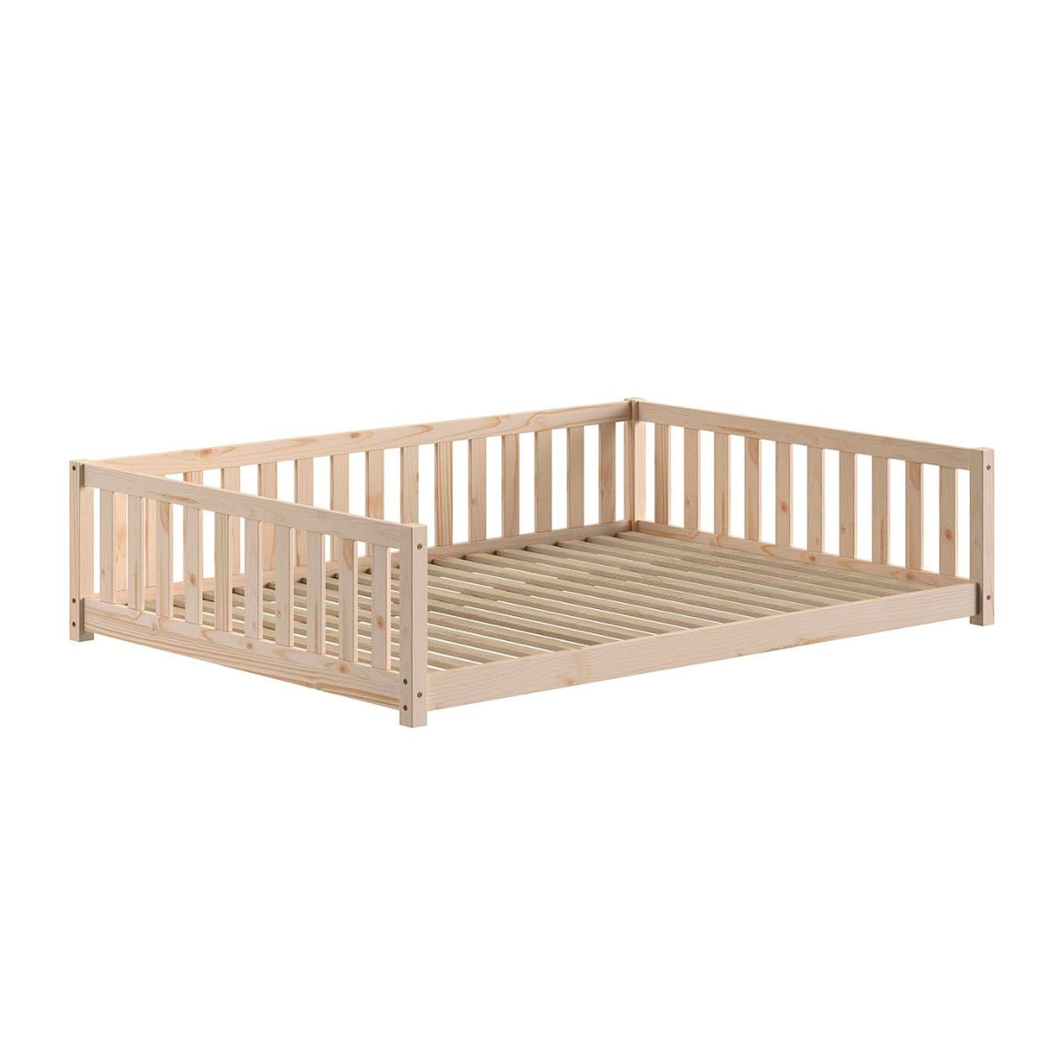VIPACK DALLAS Double Floor Bed – Natural Pine