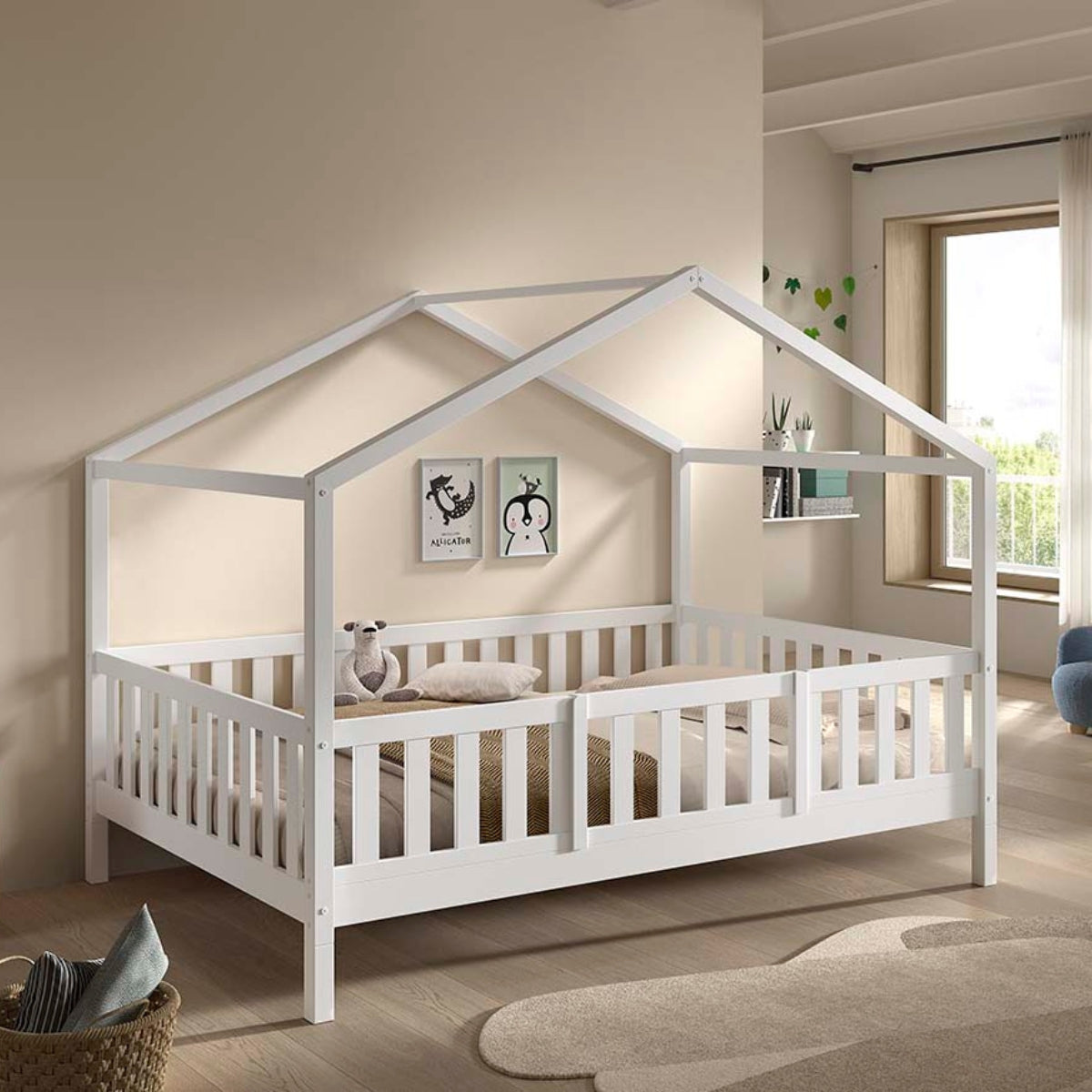 VIPACK DALLAS Toddler Bed inc Bed Guard White 140 x 200cm